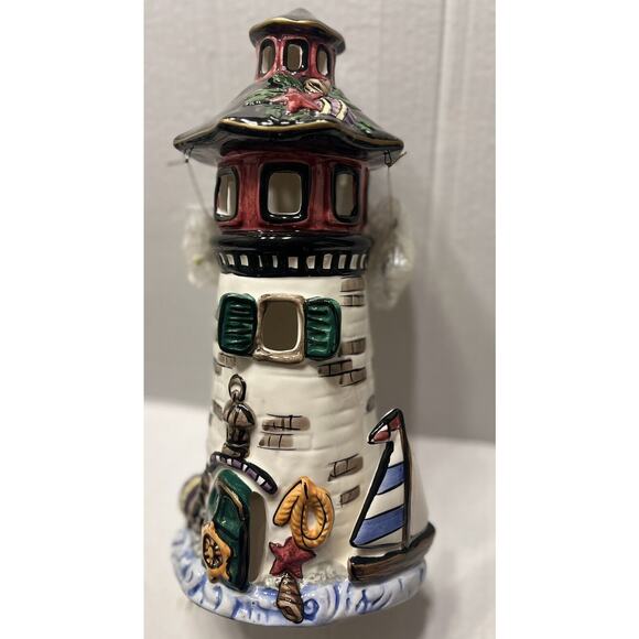New‎ Elements Lighthouse Grand House Tealight Candle Holder Sea Ocean Sailboat - Picture 3 of 13